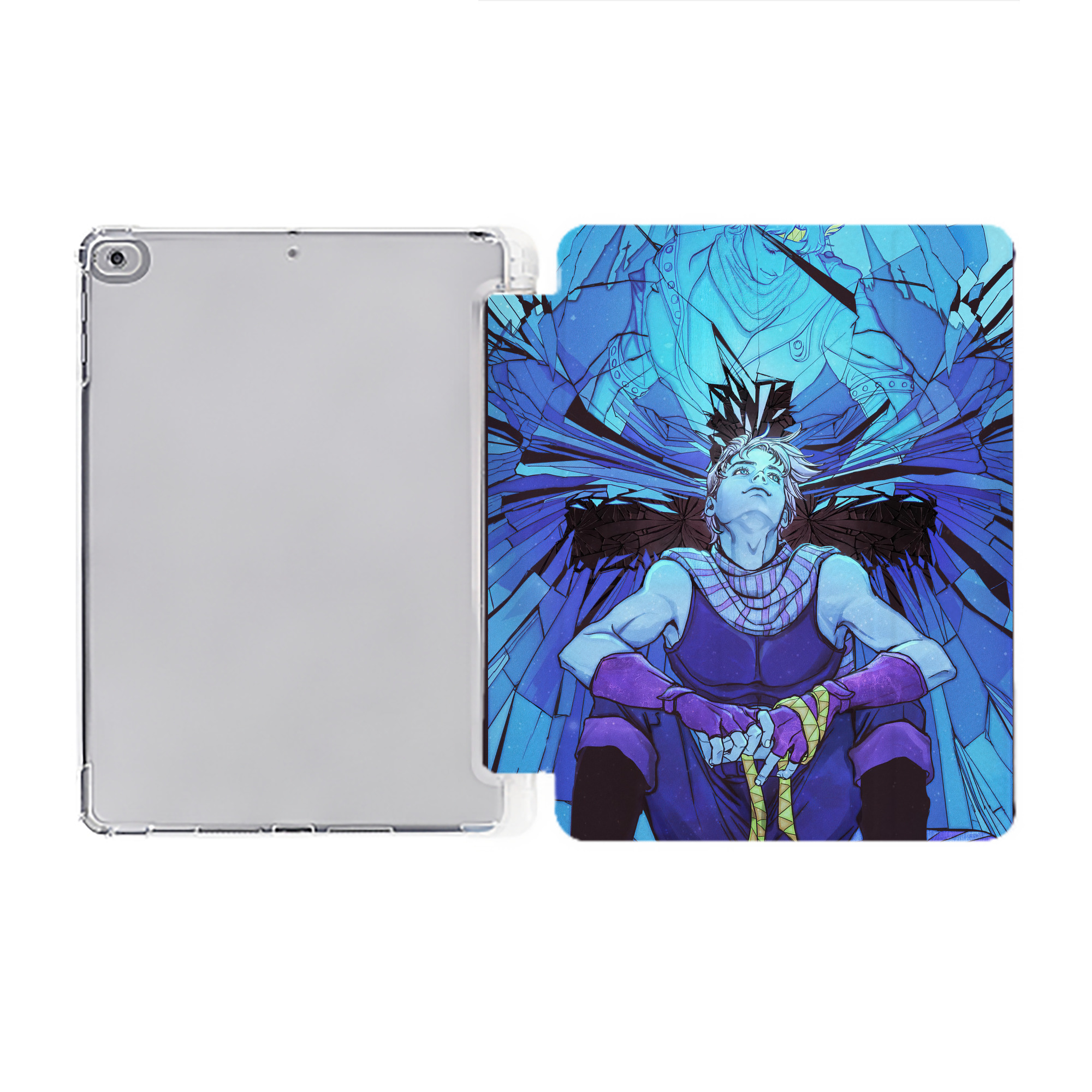 （画像用） ジョジョの奇妙な冒険 JoJo's Bizarre Adventure IPad ケース ペン収納付き 三つ折りスタンド PUレザー×シリコン 対応機種9.5/10.5/10.9インチ